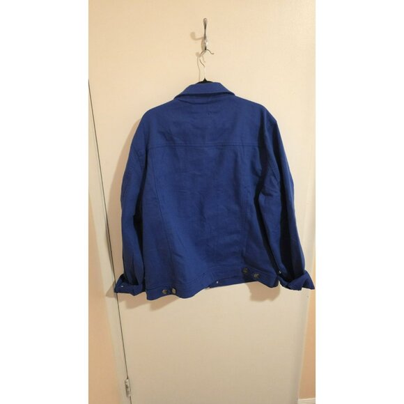 Ministry of Fashion Jean Jacket Womens Plus Size 2X Distress Moto Fall Blue NWT - Picture 7 of 11